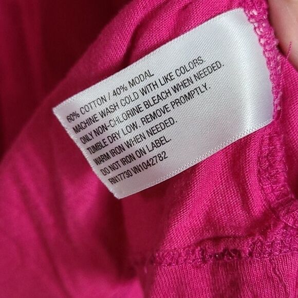 Liz Lange Maternity Solid Pink Tee XS Side Ruched Short Sleeve Maternity T-Shirt - Picture 6 of 7